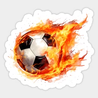 Flaming Soccer Ball Sticker